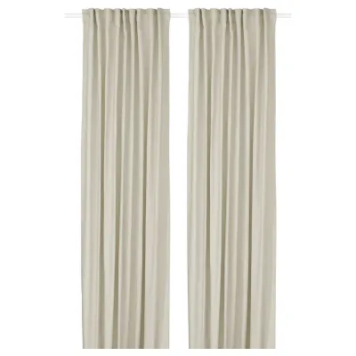 IKEA GINSTMOTT (ИКЕА ГИНСТМОТТ) — Шторы, 2 шт, бежевый/на ленте 145x300 см
