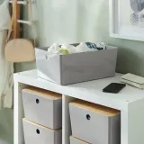 IKEA KUGGIS (ИКЕА КУГГИС) — Контейнер, светло-серый 26x35x15 см — фото 3