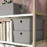 IKEA KUGGIS (ИКЕА КУГГИС) — Контейнер, светло-серый 26x35x15 см — фото 6