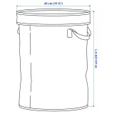 IKEA DIMPA (ИКЕА ДИМПА) — Мешок для сортировки с крышкой, светлый серо-бежевый 50 л — фото 7