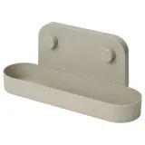 IKEA ÖBONÄS (ИКЕА ЁБОНЭС) — Полка настенная на присоске, серо-бежевая 28 см — фото 1