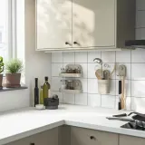 IKEA ÖBONÄS (ИКЕА ЁБОНЭС) — Полка настенная на присоске, серо-бежевая 28 см — фото 5