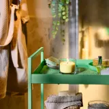 IKEA LOTSFÅGEL (ИКЕА ЛОТСФОГЕЛ) — Ароматическая свеча в стекле, цитрусовые цветы, светло-жёлтая 20 ч — фото 2