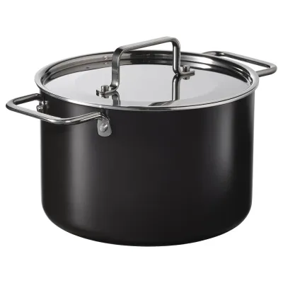 IKEA GULDÖRING (ИКЕА ГУЛДЁРИНГ) — Кастрюля с крышкой, антипригарное покрытие нержавеющая сталь/чёрно-серый 3 л