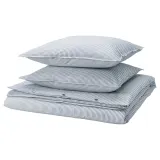 IKEA SOLFIBBLA (ИКЕА СОЛФИББЛА) — Пододеяльник и 2 наволочки, белый синий/полоска 200x200/50x60 см — фото 1