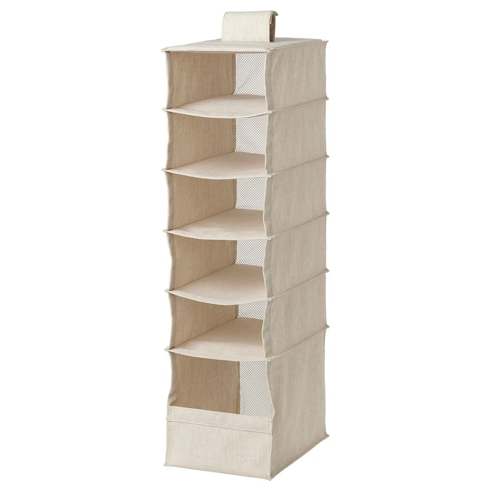 IKEA PURRPINGLA (ИКЕА ПУРРПИНГЛА) — Полка подвесная, ткань/бежевая 22x34x80 см