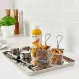 IKEA GRILLTIDER (ИКЕА ГРИЛЛТИДЕР) — Поднос для сервировки, нержавеющая сталь 40x30 см — фото 4
