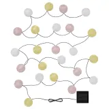 IKEA SOLVINDEN (ИКЕА СОЛВИНДЕН) — Гирлянда LED, 24 лампочки, на солнечной батарее, шар жёлтый/розовый — фото 1