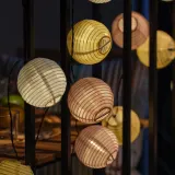 IKEA SOLVINDEN (ИКЕА СОЛВИНДЕН) — Гирлянда LED, 24 лампочки, на солнечной батарее, шар жёлтый/розовый — фото 2