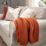 IKEA HUMLEMOTT (ИКЕА ХУМЛЕМОТТ) — Плед, красно-коричневый 130x170 см — фото 2