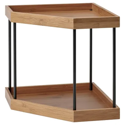 IKEA NÅLBLECKA (ИКЕА НОЛБЛЕКА) — Полка угловая, металл/бамбук, для кухонной столешницы