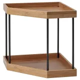 IKEA NÅLBLECKA (ИКЕА НОЛБЛЕКА) — Полка угловая, металл/бамбук, для кухонной столешницы — фото 1
