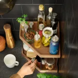 IKEA NÅLBLECKA (ИКЕА НОЛБЛЕКА) — Полка угловая, металл/бамбук, для кухонной столешницы — фото 3