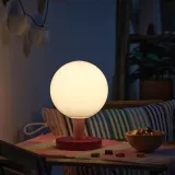 IKEA SOLVINDEN (ИКЕА СОЛВИНДЕН) — Светильник декоративный LED, на батарейках, шар, красный/светло-розовый, 26 см — фото 2