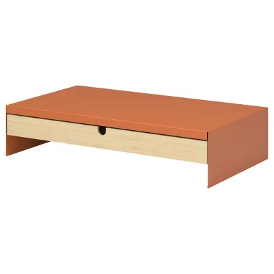 IKEA ELLOVEN (ИКЕА ЕЛЛОВЕН) — Подставка под монитор с ящиком, ярко-оранжевая
