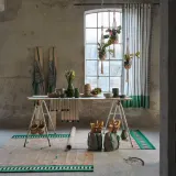 IKEA MÄVINN (ИКЕА МЭВИНН) — Штора, 2 шт., чёрно-белая в зелёную полоску, 110x250 см — фото 4