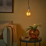 IKEA MOLNART (ИКЕА МОЛНАРТ) — Лампа LED E27 150 люмен, шар коричневое стекло прозрачное 125 мм — фото 3