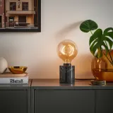 IKEA MOLNART (ИКЕА МОЛНАРТ) — Лампа LED E27 150 люмен, шар коричневое стекло прозрачное 125 мм — фото 4