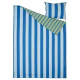 IKEA BARNDRÖM (ИКЕА БАРНДРЁМ) — Пододеяльник и наволочка, синий зелёный/полоска 150x200/50x60 см — фото 2