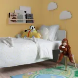 IKEA BARNDRÖM (ИКЕА БАРНДРЁМ) — Пододеяльник и наволочка, белый жёлтый/горошек 150x200/50x60 см — фото 3
