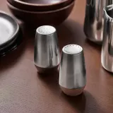 IKEA AFTONHAJ (ИКЕА АФТОНХАЙ) — Солонка и перечница, 2 шт., нержавеющая сталь/бук/орех 8.5 см — фото 1
