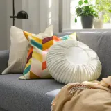 IKEA SYRENBUSKE (ИКЕА СИРЕНБУСКЕ) — Подушка декоративная, кремовая 38 см — фото 2