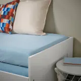 IKEA VÅRVIAL (ИКЕА ВОРВИАЛ) — Простыня на резинке для тахты, светло-голубая 80x200 см — фото 3