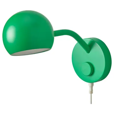 IKEA KORVSNÖRE (ИКЕА КОРВСНЁРЕ) — Лампа настенная LED, диммируемая/зелёная