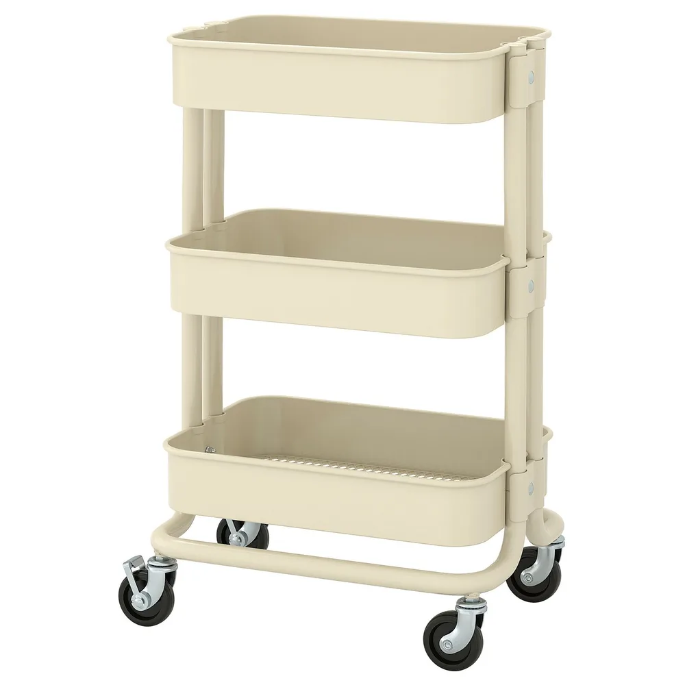 IKEA RÅSKOG (ИКЕА РОСКОГ) — Тележка, бежевый 28х38х61 см