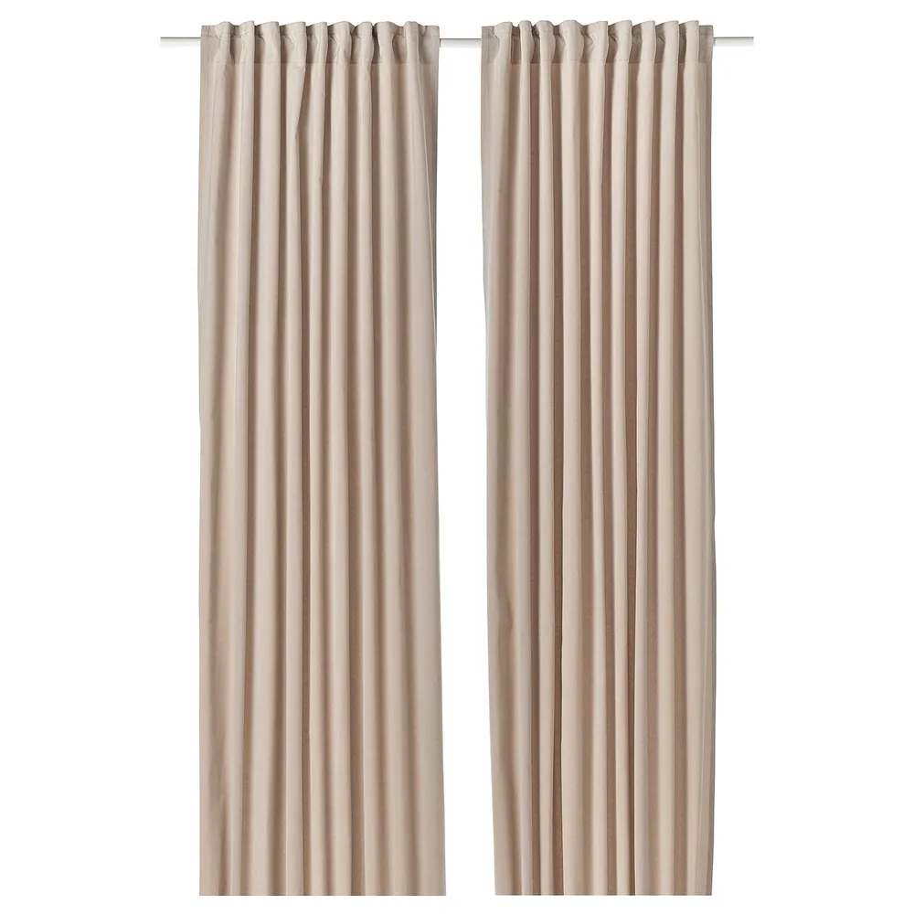 IKEA SANELA (ИКЕА САНЕЛА) — Штора, 2 шт., светло-бежевый/на ленте 140х280 см