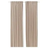 IKEA SANELA (ИКЕА САНЕЛА) — Штора, 2 шт., светло-бежевый/на ленте 140х280 см — фото 1