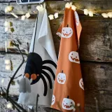 IKEA KUSTFYR (ИКЕА КУСТФИР) — Кухонное полотенце, разные узоры оранжевый/белый 45х60 см — фото 2