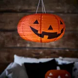 IKEA KUSTFYR (ИКЕА КУСТФИР) — Подвесной светодиодный светильник, тыква на батарейках/для улицы оранжевый — фото 4
