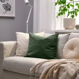 IKEA SANELA (ИКЕА САНЕЛА) — Чехол на подушку, тёмно-зелёный 50х50 см — фото 2