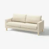 IKEA SALTSJÖBADEN (ИКЕА САЛТШЁБАДЕН) — Чехол на 3-местный диван, Виттанги светло-бежевый/белый — фото 2