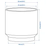 IKEA HONUNGSPALM (ИКЕА ХОНУНГСПАЛМ) — Кашпо для цветов, для дома/улицы зелёное 19 см — фото 5