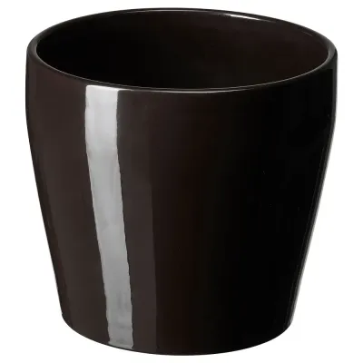 IKEA PERSILLADE (ИКЕА ПЕРСИЛЛАДЕ) — Кашпо для цветов, чёрно-коричневое 12 см