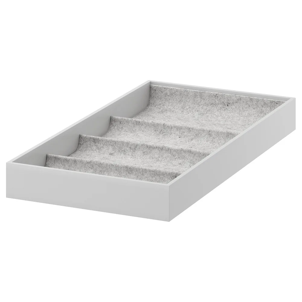 IKEA KOMPLEMENT (ИКЕА КОМПЛИМЕНТ) — Вкладыш с 4 отделениями, светло-серый 25x53x5 см