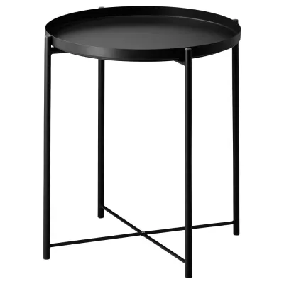IKEA GLADOM (ИКЕА ГЛАДОМ) — Столик с подносом, чёрный 45x53 см