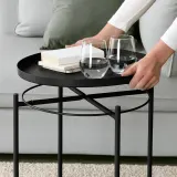 IKEA GLADOM (ИКЕА ГЛАДОМ) — Столик с подносом, чёрный 45x53 см — фото 3