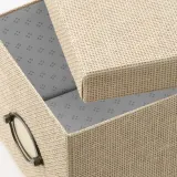 IKEA KVARNVIK (ИКЕА КВАРНВИК) — Коробка с крышкой, бежевая 18x25x15 см — фото 2