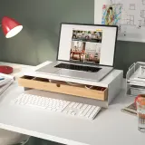 IKEA ELLOVEN (ИКЕА ЕЛЛОВЕН) — Подставка под монитор с ящиком, белый — фото 4