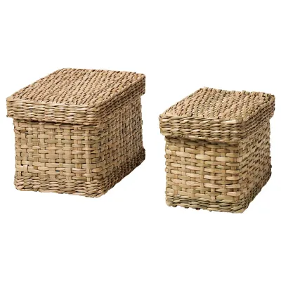 IKEA LURPASSA (ИКЕА ЛУРПАССА) — Коробка с крышкой, 2 шт., морская трава
