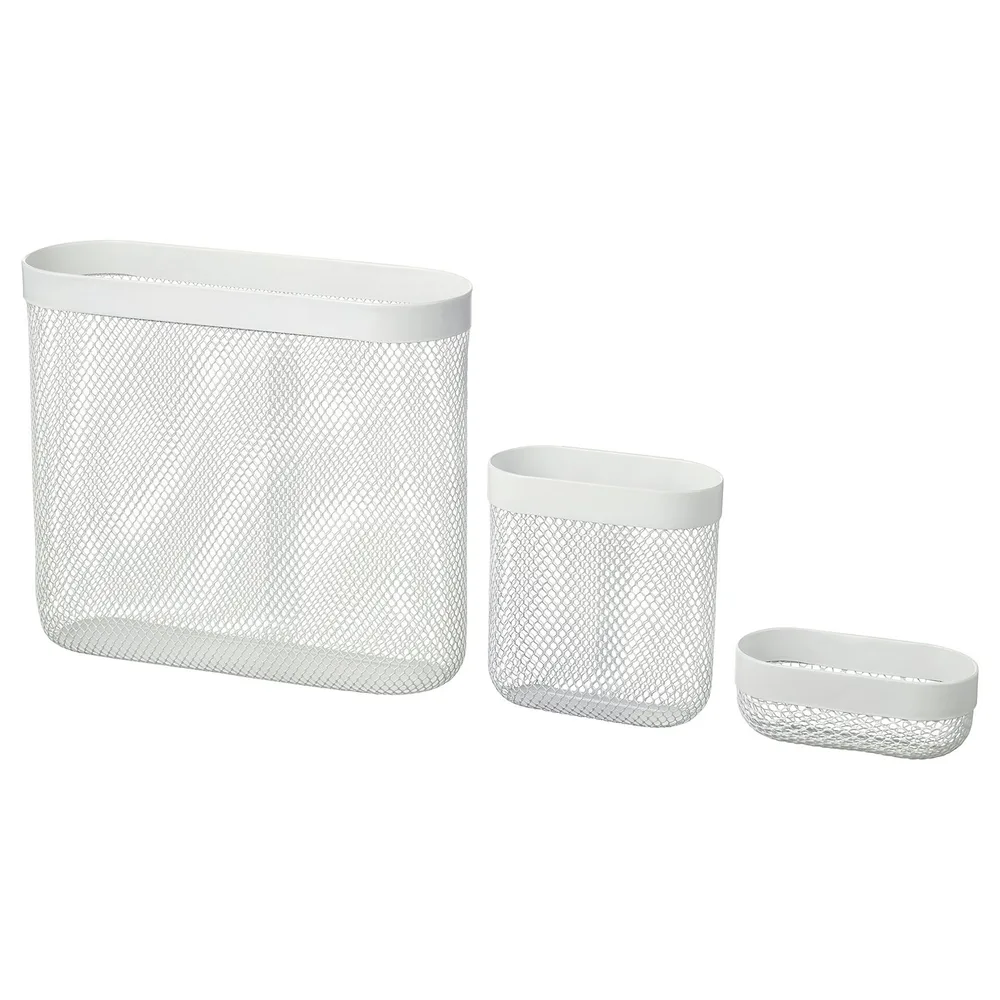 IKEA SKÅDIS (ИКЕА СКОДИС) — Корзина для хранения, 3 шт., белый