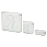IKEA SKÅDIS (ИКЕА СКОДИС) — Корзина для хранения, 3 шт., белый — фото 1