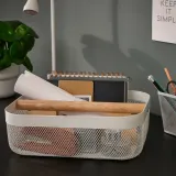 IKEA RISATORP (ИКЕА РИСАТОРП) — Корзина с разделителями, белый 33х24х11 см — фото 2