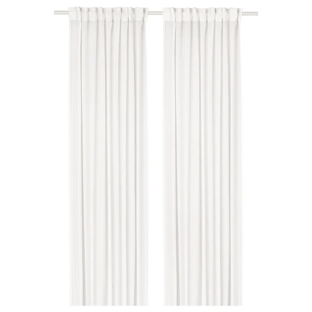 IKEA STENFRÖ (ИКЕА СТЕНФРЁ) — Тюль, 2 шт, белый на ленте 145x300 см