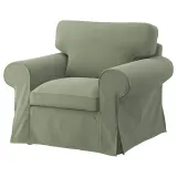 IKEA EKTORP (ИКЕА ЕКТОРП) — Чехол на кресло, Хакебо серо-зелёный — фото 2