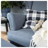 IKEA SVAMPFLY (ИКЕА СВАМПФЛИ) — Наволочка декоративная, антрацит 50x50 см — фото 6