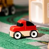 IKEA LILLABO (ИКЕА ЛИЛЛАБО) — Набор из 4 машинок, спортивная машина/школьный автобус/мусоровоз/полицейская машина/разноцветный — фото 4
